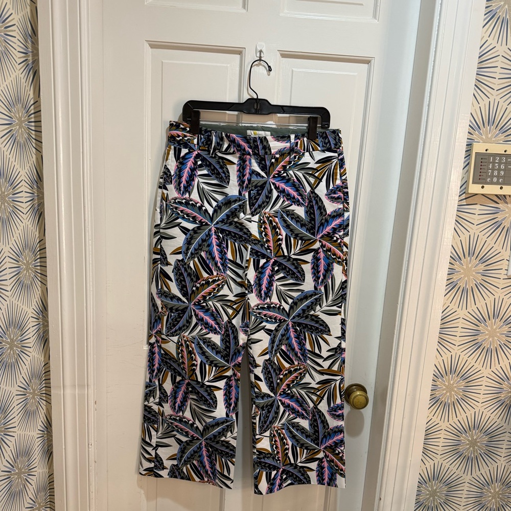 Boden Colorful Leaf Print Pants